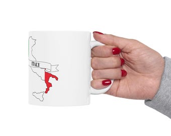 Taza con mapa de la bandera italiana / Taza de café de recuerdo de Italia