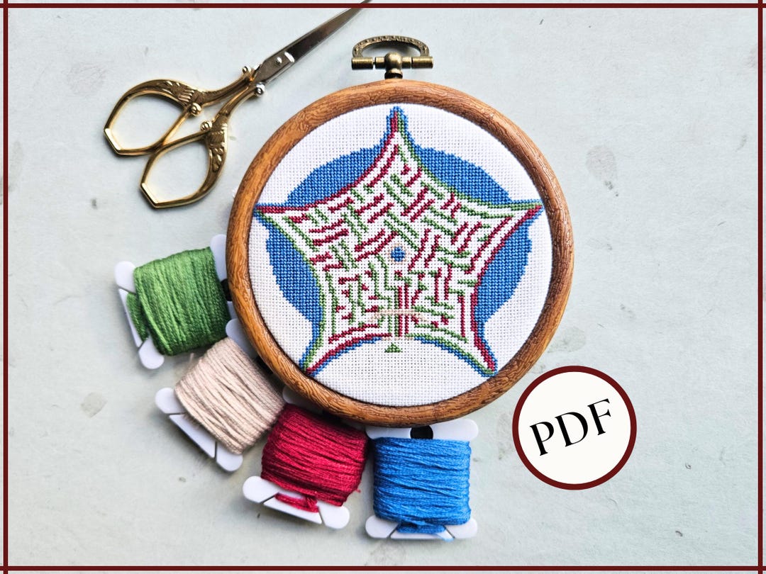 Murray Star Hedge Maze Cross Stitch Pattern PDF | Puzzle Illusion ...
