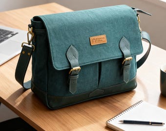 Groene messenger-crossbodytas
