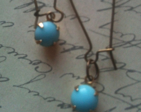 Blue Earrings, Dangle and Drop Earrings, Vintage Earrings, Vintage Jewellery, Antique Jewelry, Vintage Style Jewelry