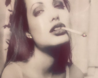 Handmade Angelina Jolie Smoking T-Shirt