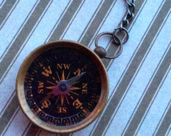 Handmade Nautical Compass and/or Keychain REALLY WORK Antique Bronze Compass Nautical Charm Vintage Style