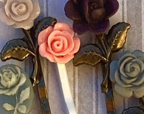Best Hair Pins, Bobby Pins, Rose Flower Cabochon Hair Bobby Pins
