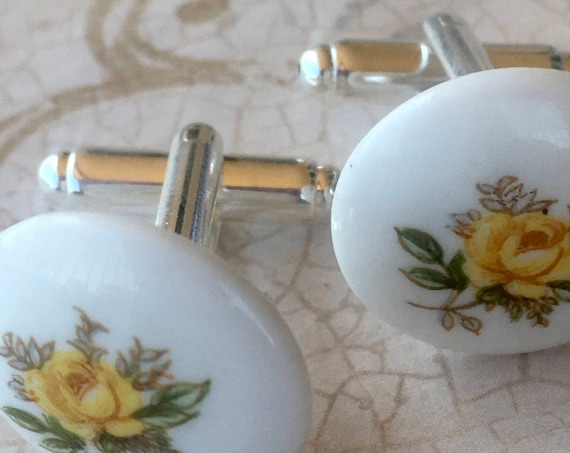 Men's Cufflinks, Cufflinks, Vintage Cufflinks, Accessories For Men, Flower Cufflinks, Cufflink, Cufflinks for Men