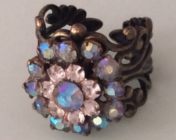 Handmade Vintage Swarovski Flower Ring