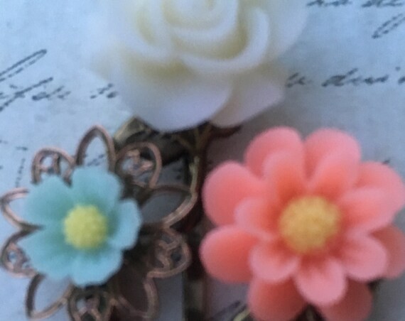 Handmade Flower Bobby Pins for Hair