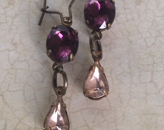Handmade Purple Swarovski Earrings