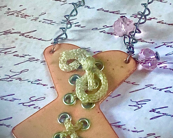 Handmade Pink Corset Necklace for Women