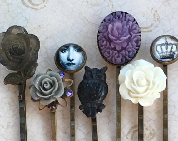 Bobby Pins, Hair Pins, Hair Clips, Hair Barrettes, Flower Bobby Pins, Flower Hair Clips, Rose Bobby Pin, Hair FOBS