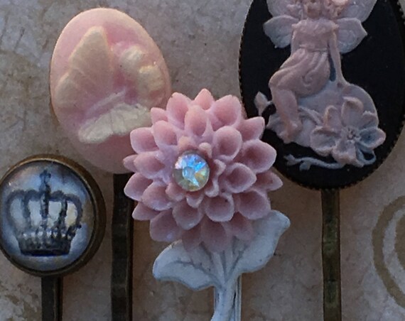 Bobby Pins, Hair Pins, Hair Clips, Hair Barrettes, Flower Bobby Pins, Flower Hair Clips, Rose Bobby Pin, Hair FOBS