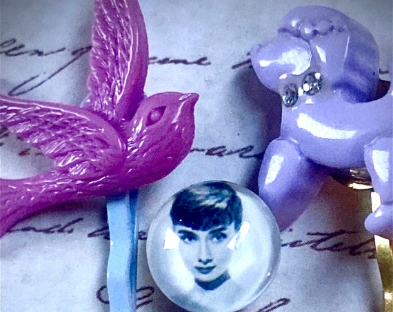 Handmade Audrey Hepburn Bobby Pin Set for Women