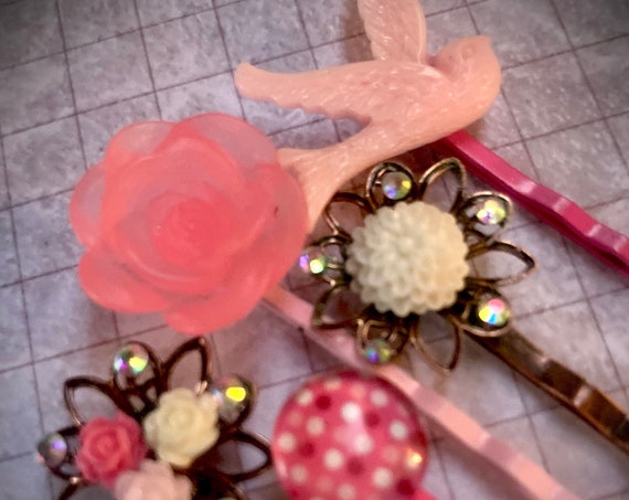 Handmade Flower Bobby Pins for Her