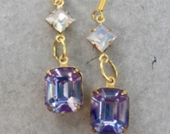 Dangle and Drop Earrings, Earrings for Women, Vintage Earrings, Antique Jewelry, Art Deco Earrings, Pink Earrings, Vintage Jewelry