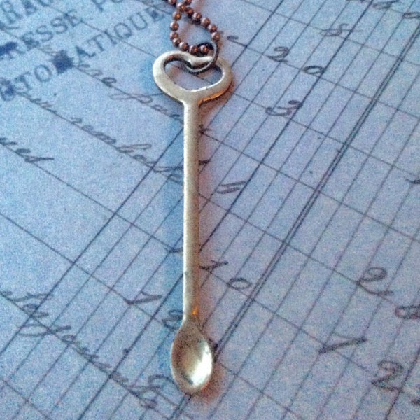 Mini Spoon Necklace, Necklace for Women, Mini Spoon and Heart Necklace, Pendant, Mini Charms, Charm Necklace