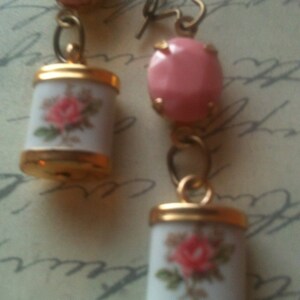Vintage Swarovski Kristall Ohrringe: Rosa Rose, Art Deco Stil