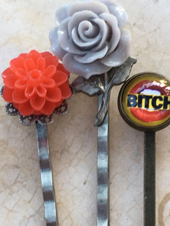 Handmade Flower Bobby Pins for Women