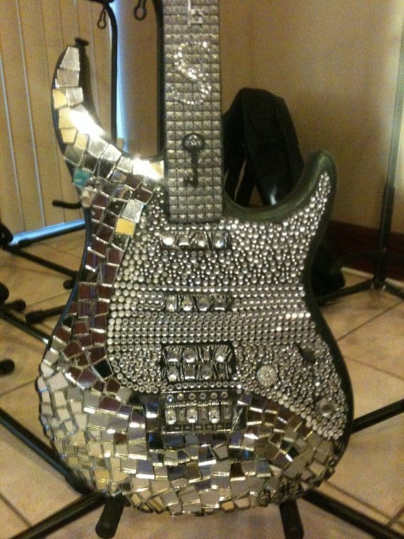 Handmade Mosaic Guitar Wall Art