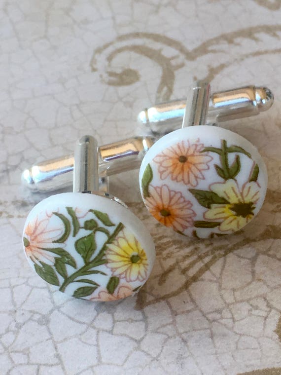 Men's Cufflinks, Cufflinks, Vintage Cufflinks, Accessories For Men, Flower Cufflinks, Cufflink, Cufflinks for Men