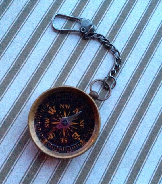 Handmade Nautical Compass and/or Keychain REALLY WORK Antique Bronze Compass Nautical Charm Vintage Style
