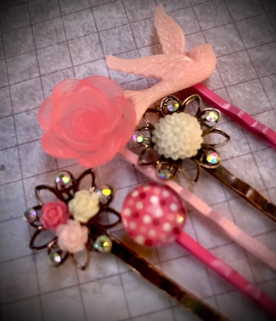 Handmade Flower Bobby Pins for Her