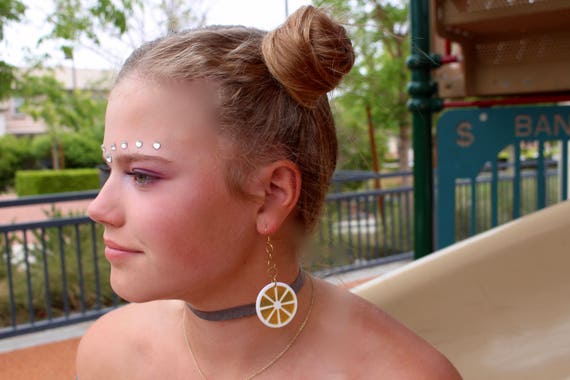 Vintage Lucite, Vintage Jewelry, Vintage Earrings, Vintage Jewellery, Vintage Style Earrings, Lemon Earrings, Lucite Earring