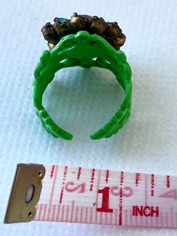 Handmade Vintage Swarovski Adjustable Flower Ring… - image 7