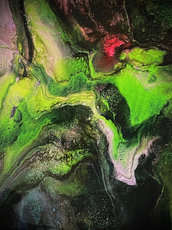 Handmade Acrylic Pour Painting Galaxy Collection by Shannon Ruther