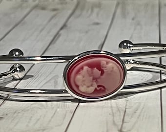 Handmade Cameo Adjustable Cuff Bracelet for Woman