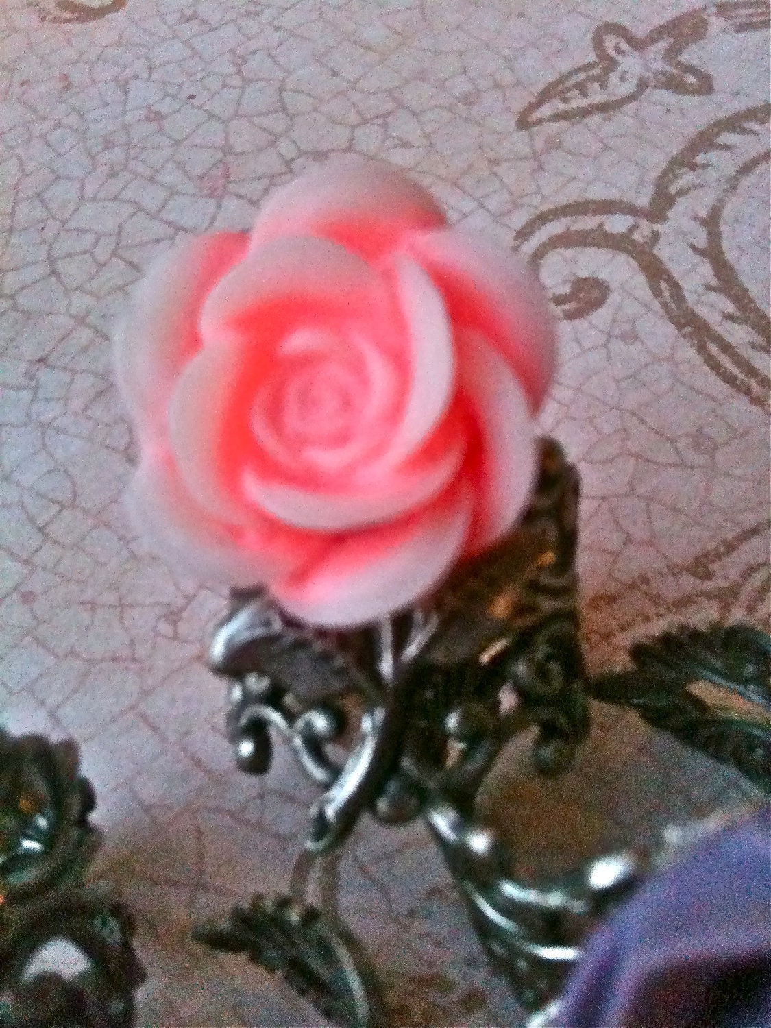 pink rose flower rings