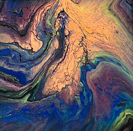 Handmade Acrylic Pour Painting Galaxy Collection by Shannon Ruther