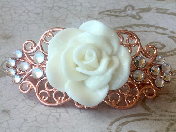 Hair Accessories, Hair Barrette, Hair Clips, Flower Hair Clip, Rose Barrette, Wedding Hair Accessories