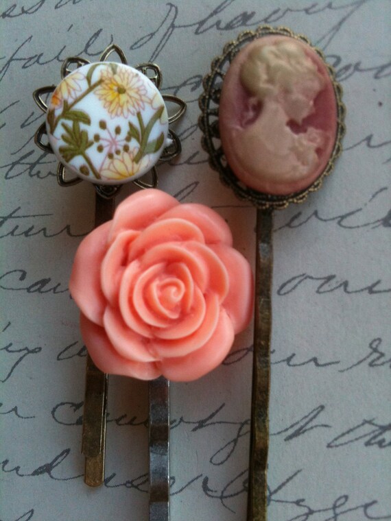 Best Vintage Bobby Pins, Hair Accessories, Flower Bobby Pins, Hair Pins