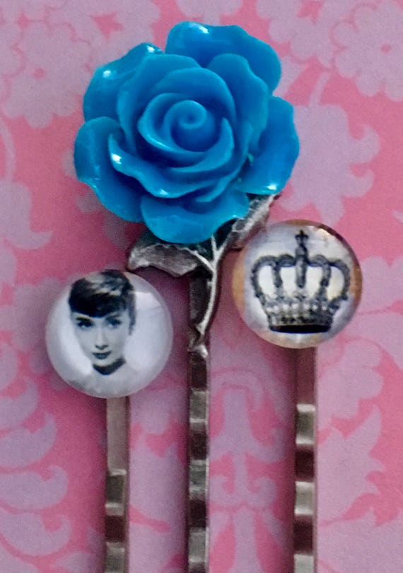 Bobby Pins, Hair Pins, Hair Clips, Hair Barrettes, Flower Hair Clips, Rose Bobby Pin