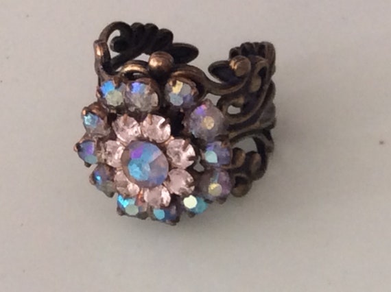 Handmade Vintage Swarovski Flower Ring