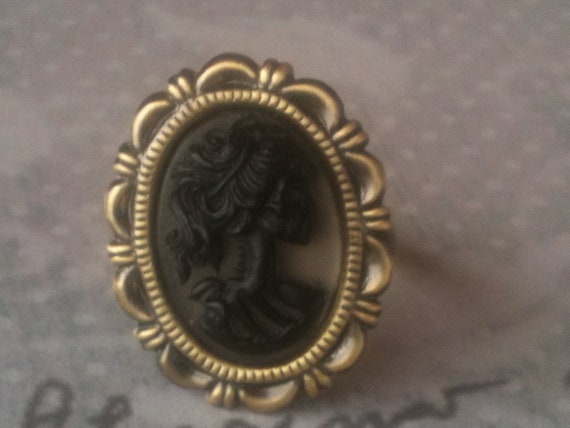 Handmade Lady Skull Adjustable Ring for Women