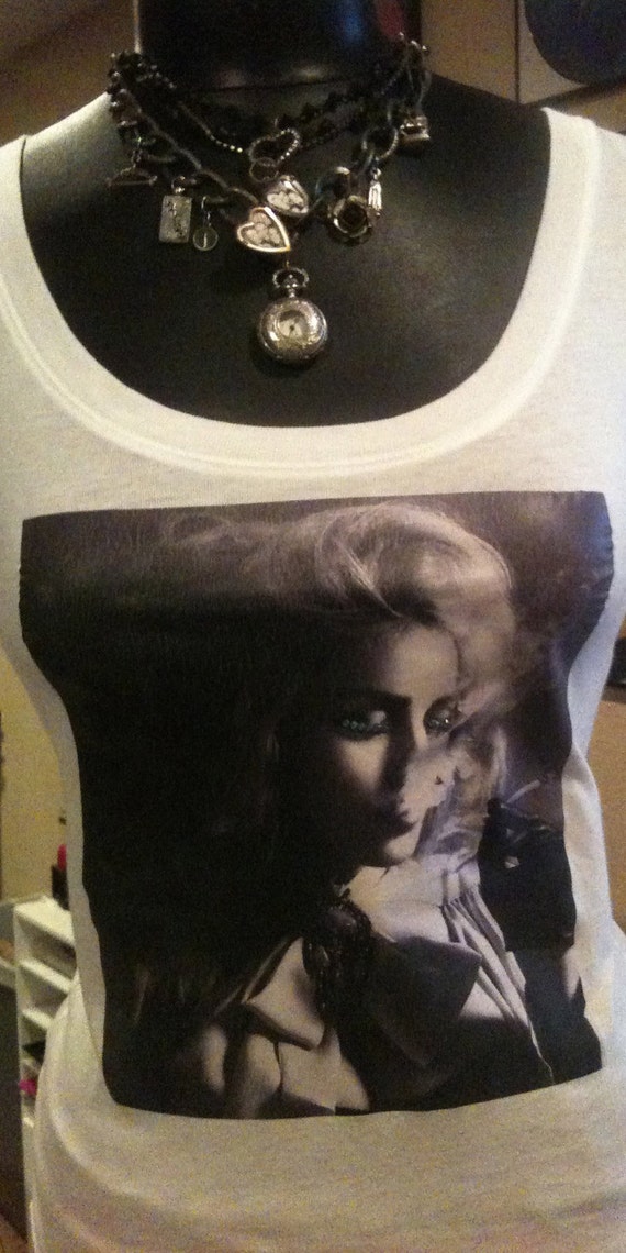 Handmade Madonna T-Shirt, Tops and Tees, Graphic Tees, Clothing for Women