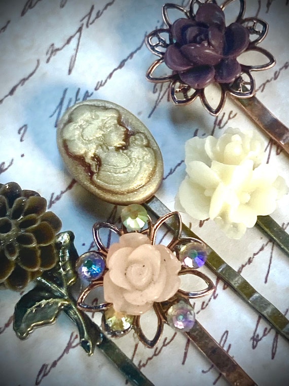 Handmade Flower Bobby Pin Set for Women