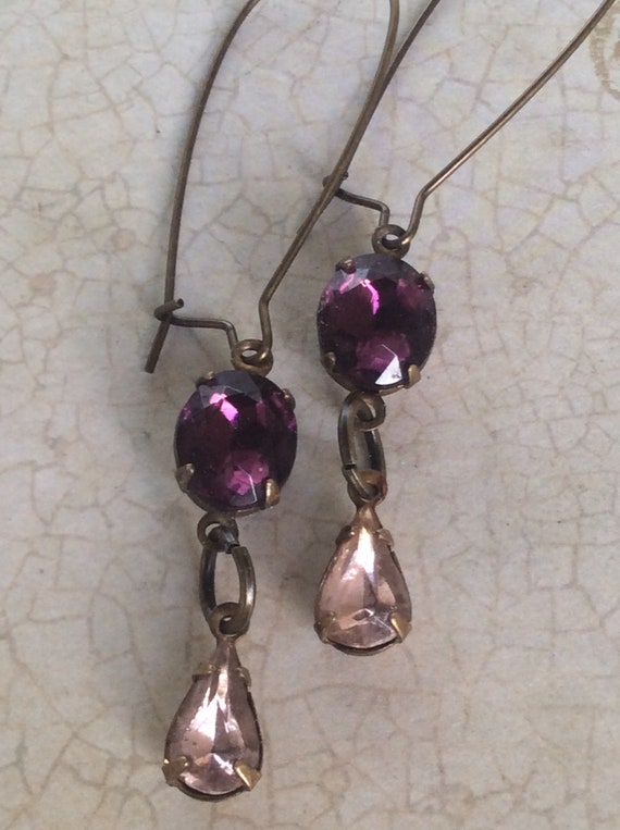 Handmade Purple Swarovski Earrings