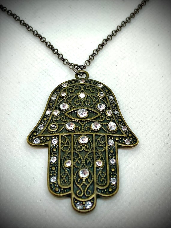 Pendant Necklace for Women, Hamska Necklace, Bohemian Pendant Necklace, Handmade Jewelry for Women, Jewish Pendant Necklace for Women