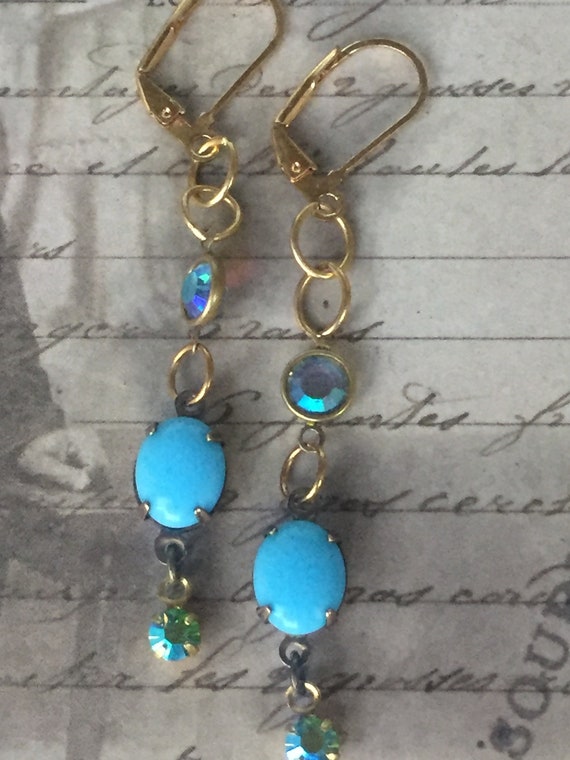 Handmade Swarovski Dangle and Drop Earrings