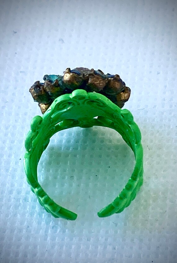 Handmade Vintage Swarovski Adjustable Flower Ring… - image 6