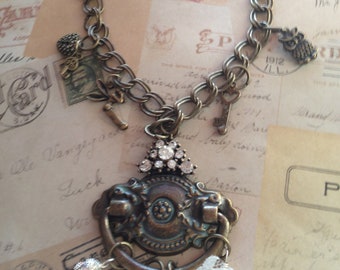 Handmade Vintage Door Knocker Charm Necklace