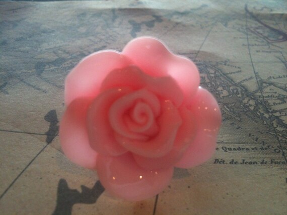 Handmade Pink Rose Ring for Women