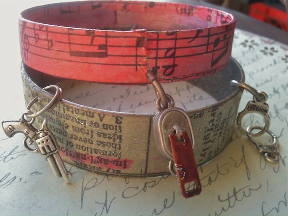 Jewelry, Steampunk Bracelet, Bracelet for Women, Metal Bracelet, Industrial Bracelet, Dictionary Print, Cuff Bracelets, Charm Bracelet