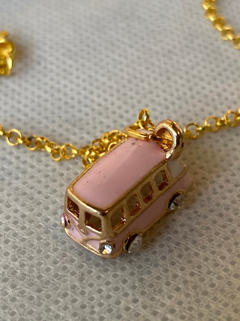 Jewelry 60\u2019s Necklace Retro Jewelry Pendant Necklace Handmade VW Bus Pendant Necklace Blue Charm Necklace