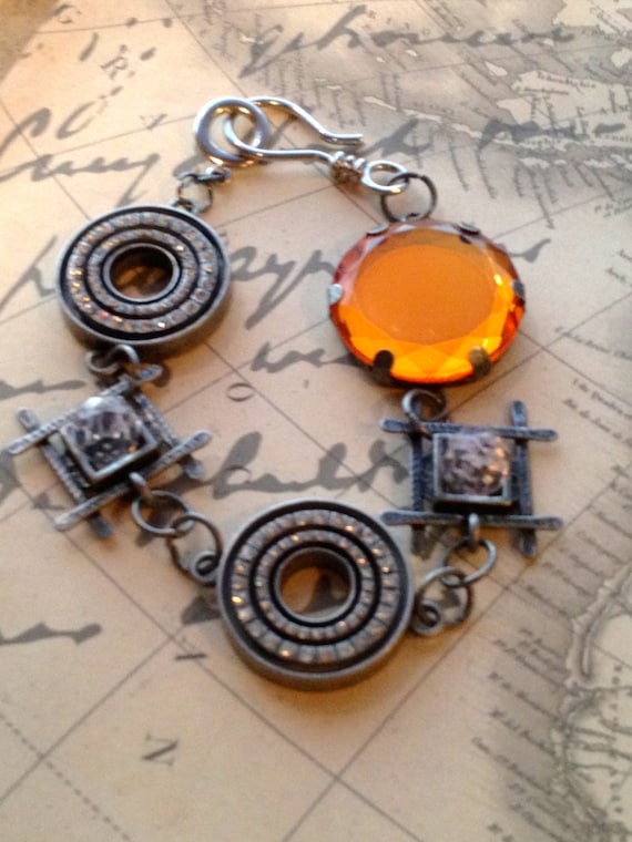 Handmade Steampunk Statement Bracelet for Women