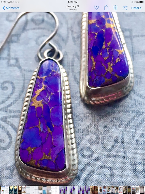 Earrings for Women, Dangle and Drop Earrings, Scapolite Crystal Earrings, Vintage Earrings, Antique Jewelry, Third Eye Chakra Earrings