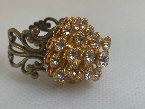 Handmade Rare Vintage Swarovski Statement Ring for Women