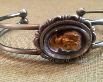 Handmade Cameo Adjustable Cuff Bracelet for Women