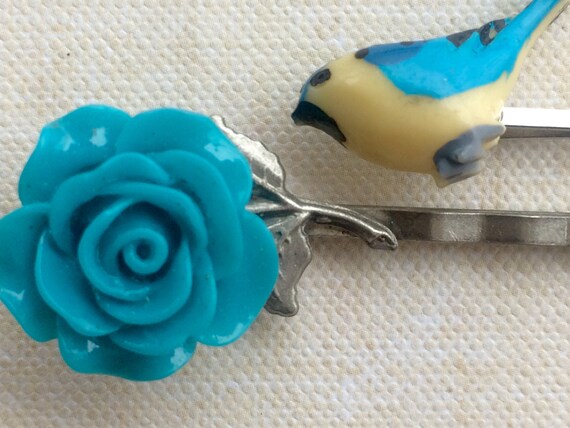 Hair Accessories, Hair Pins, Bobby Pins, Cabochon Swarovski Crystal Hair Pins